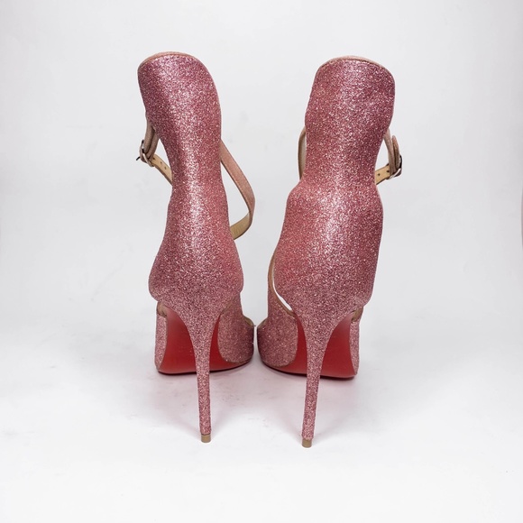Christian Louboutin Marlenarock Size 36.5 100mm Heels in Glitter Pink. - Picture 6 of 12
